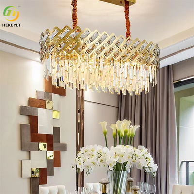 LED Gold K9 Crystal Hanging Ceiling Light Modern Crystal Chandeliers