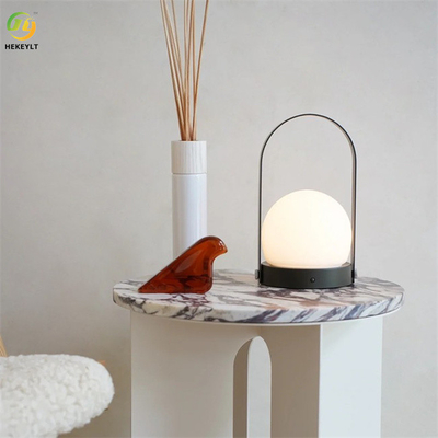 Led Iron And Glass White / Gold / Black Bedside Table Lamp For Bedroom