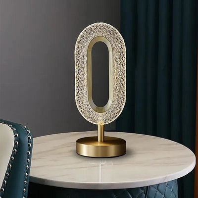 Modern Bedroom Bedside Table Lamp Gold Acrylic Metal LED Table Lamp