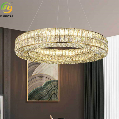Hanging Rings Led Crystal Pendant Light Luxury Home Hall Hotel Decoration