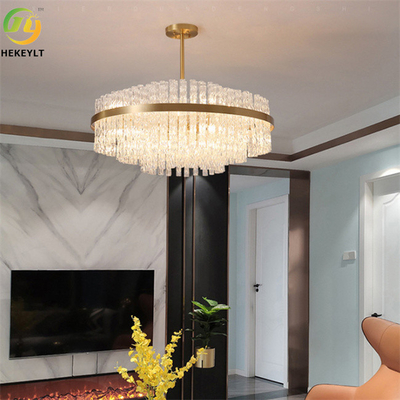 LED Gold Round K9 Crystal Hanging Ceiling Light Modern Crystal Chandeliers