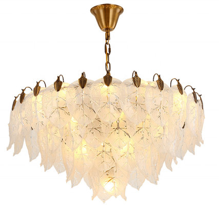 Modern Luxury Crystal Glass Chandelier LED Gold Living Room Bedroom Hanging Lights