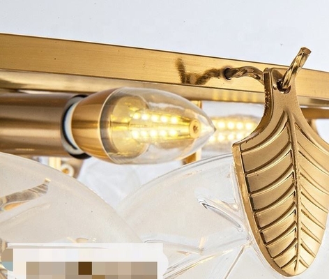 Modern Luxury Crystal Glass Chandelier LED Gold Living Room Bedroom Hanging Lights
