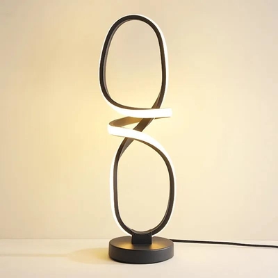 LED Metal Bedside Minimalist Table Lamp Nordic Modern Black Geometric