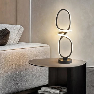 LED Metal Bedside Minimalist Table Lamp Nordic Modern Black Geometric