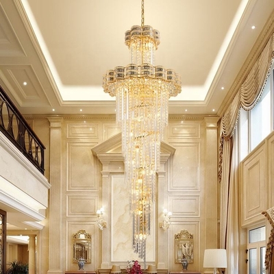 Large Customized Certification Decor Modern Crystal Chandelier Dining Gold Stairs