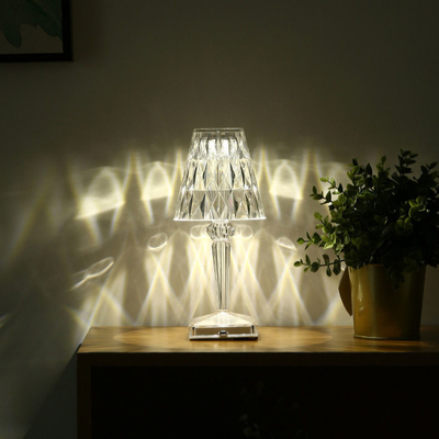 Bar Diamond Table Lamp Crystal Clear Usb Table Lamp 7x15.5cm