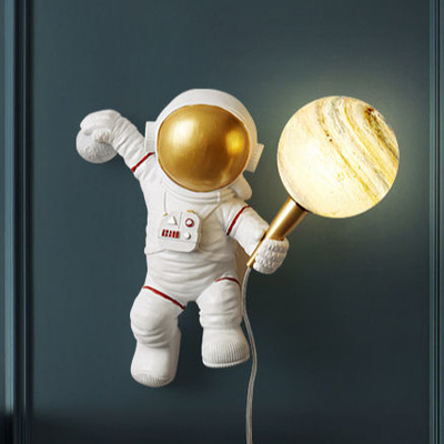 Modern Led Wall Lamp Moon Kids Astronauts Decorative Wall Lamp