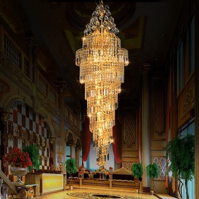 Hanging Modern Luxury Pendant Lighting Gold Metal And Crystal Chandelier