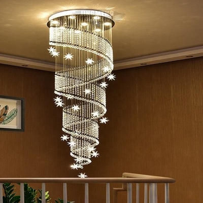 Staircase Lobby Modern Crystal Ball Hanging Led Chandelier Home Decoration Indoor
