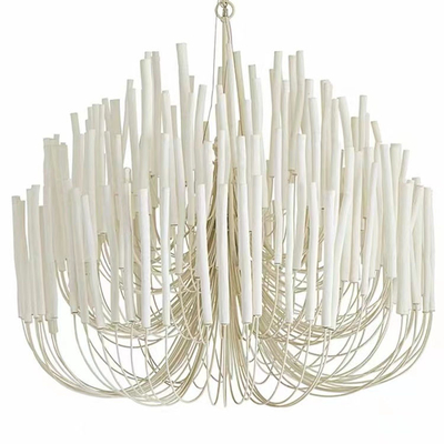 White LED Nordic Pendant Light Wooden Metal Chandelier