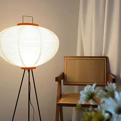LED Metal Art Deco Floor Lamp Modern Rice Paper Floor Lamps 120cm X 53cm