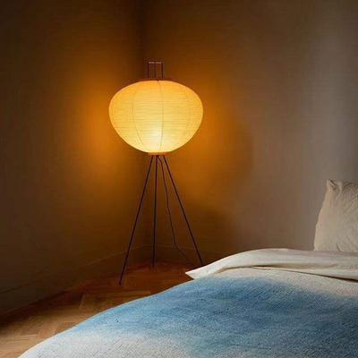 LED Metal Art Deco Floor Lamp Modern Rice Paper Floor Lamps 120cm X 53cm
