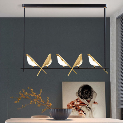 LED Creative Modern Pendant Light Dining Room Decorative Bird Chandelier