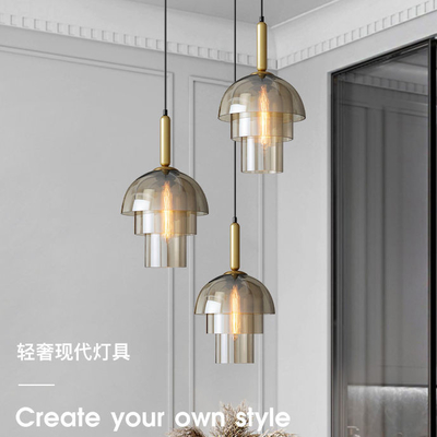 Modern Single Gold Glass Pendant Light For Home Hotel Kitchen