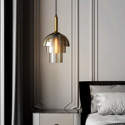 Modern Single Gold Glass Pendant Light For Home Hotel Kitchen