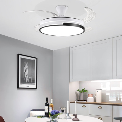 Retractable Blades Led Ceiling Fan Light Two Way Rotation