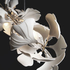 White Nordic Pendant Light Ginkgo Biloba Flower Copper LED Chandelier