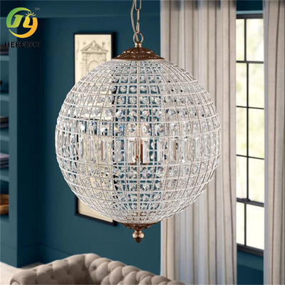 Luxury 5 Light Globe Round Modern Chandelier With Crystal Accents