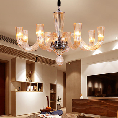 Luxury Modern Flower Glass Hanging Light For Restaurant Living Room Bar