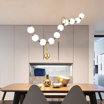 Nordic Necklace Glass Ball Chandelier Studio Lighting Modern Decorative Lamp