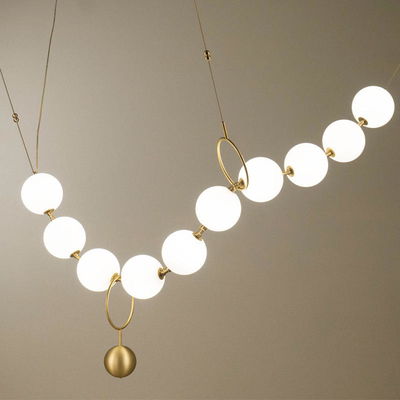 Nordic Necklace Glass Ball Chandelier Studio Lighting Modern Decorative Lamp