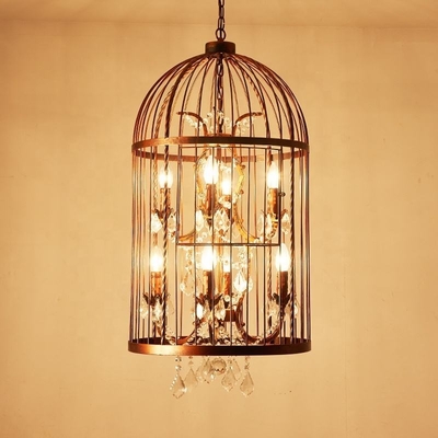 Restaurant Bar Personality Creative Bird Cage Chandelier Industrial Hanging Lamps