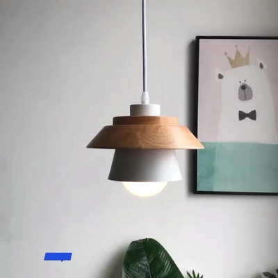 Nordic Modern Style Macaron Series Led Wood Lamp Small Pendant Light