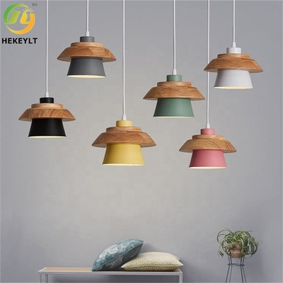 Nordic Modern Style Macaron Series Led Wood Lamp Small Pendant Light
