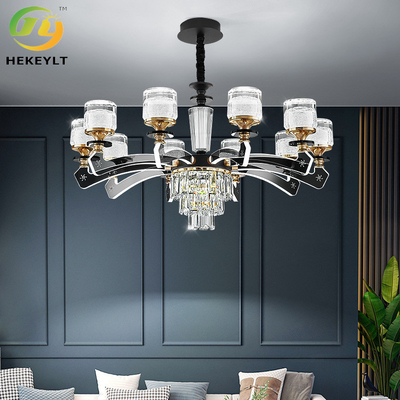 Crystal Chandelier Lamp Arm Light Luxury European Style Living Room Main Lamp