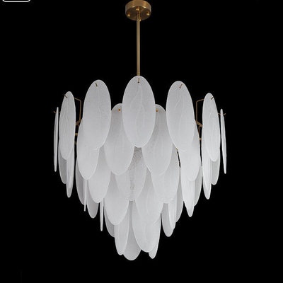 Nordic Modern Feather Glass LED Chandelier For Bedroom D800 X H740MM