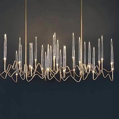 Arrow Line Crystal Lamp Chandelier Art Design Restaurant Hotel Front Desk Chandelier
