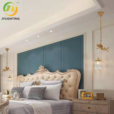 Luxury Golden Color Decorative Modern Crystal Pendant Light For Hotel Indoor D28cm