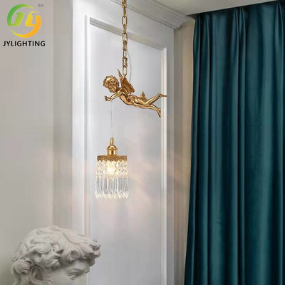 Luxury Golden Color Decorative Modern Crystal Pendant Light For Hotel Indoor D28cm