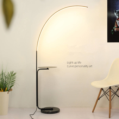 Showroom Bedroom Led Modern Floor Light Smart Adjustable Black Standing Lamp