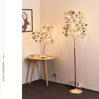 Home Decor Floor Standing LED Decorative Lightings Iron Material Colorful Tree Shape