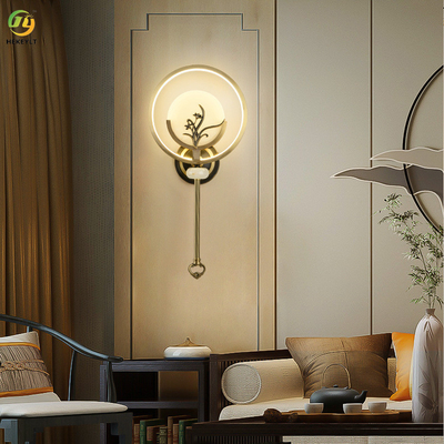 All Copper Jade Wall Lamp For Bedroom Bed TV Wall Staircase Corridor