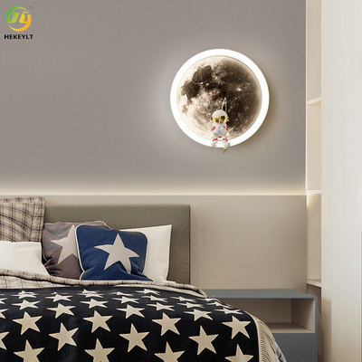 Creative Cartoon Moon Astronaut Wall Lamp Bedroom Bedside Lamp For TV Background Hallway