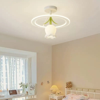 Design Sense Valley Cream Lily LED Ceiling Light For Living Room Bedroom