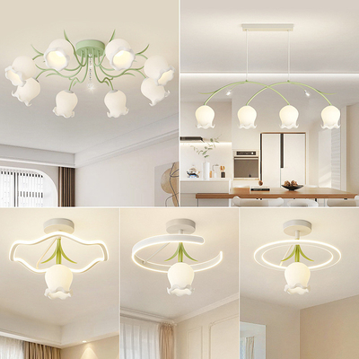 Design Sense Valley Cream Lily LED Ceiling Light For Living Room Bedroom