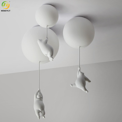 Nordic Cartoon Bear Creative Balloon Ceiling Light For Children'S Room Study Living Room