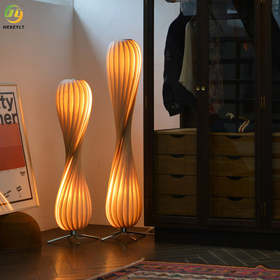 Wabi-sabi retro wood floor lamp for tea room hotel study bedroom homestay living room