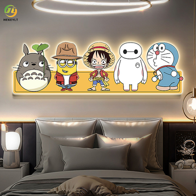 Cartoon figure decoration mural lamp painting for children's room bedside bedroom