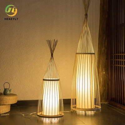 Handcrafted Bamboo Weaving Standing Lights Floor Lamps For Living Room bedroom Light