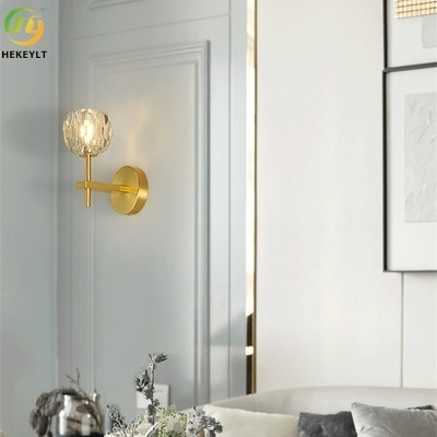 Metal Nordic Crystal Wall Lamp For Aisle Luxury Modern Decorative