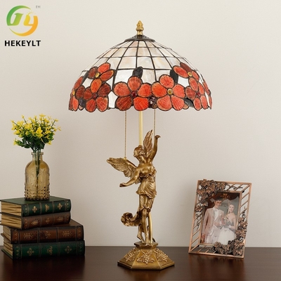 Pure Copper Shell Lamp Art Retro Garden Bedroom Living Room Decorative Table Light