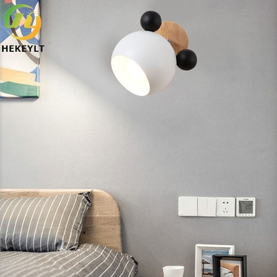 Nordic Creative Macaron Wall Lamp Simple Mickey Log Cartoon Children'S Room Bedside Lamp