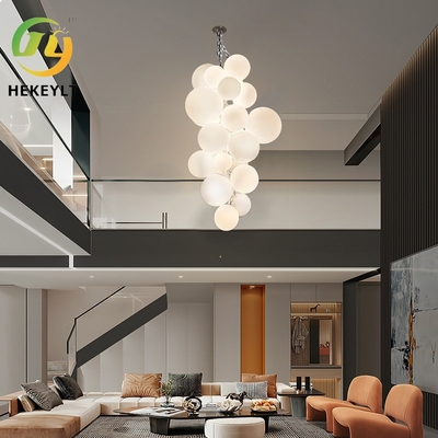 Modern Simple Glass Grape Chandelier Duplex Villa Hotel Luxury Art Deco Pendant Lighting