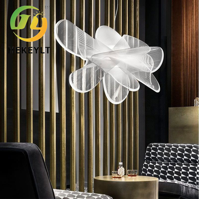 PVC Material LED Chandelier With Size D73cm D90cm Adjustable Hanging Height For Living Room Bedroom