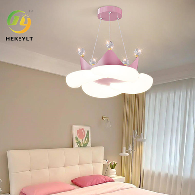 Nordic Cream Wind Children'S Room Lamp Crown LED Bedroom Pendant Light
